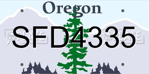 SFD4335 Oregon License Plate