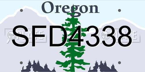 SFD4338 Oregon License Plate