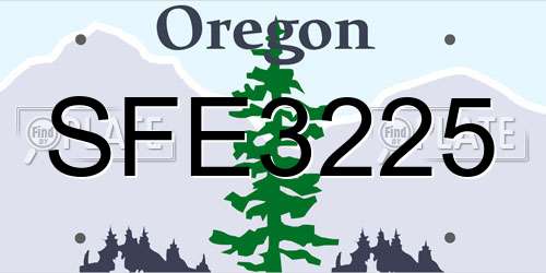 SFE3225 Oregon License Plate