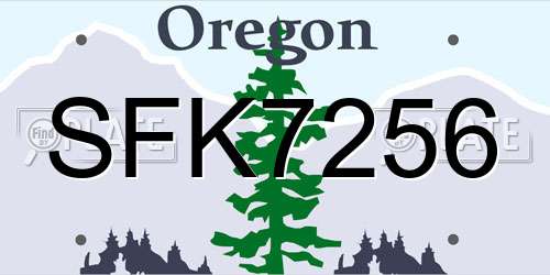 SFK7256 Oregon License Plate