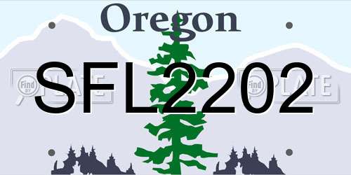 SFL2202 Oregon License Plate