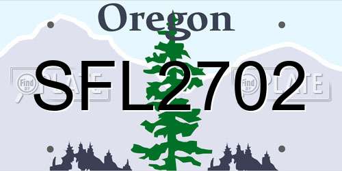 SFL2702 Oregon License Plate