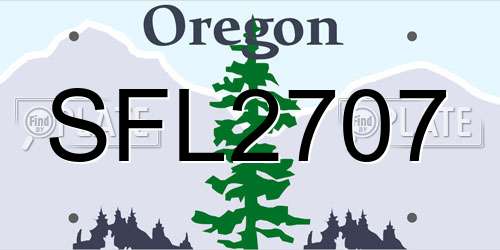 SFL2707 Oregon License Plate