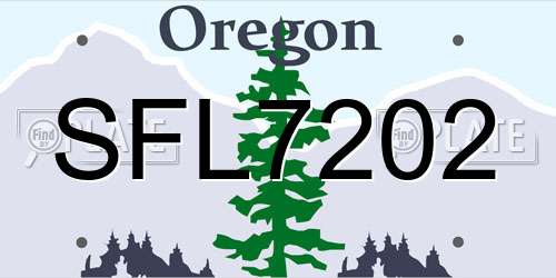 SFL7202 Oregon License Plate