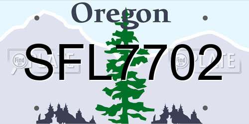 SFL7702 Oregon License Plate