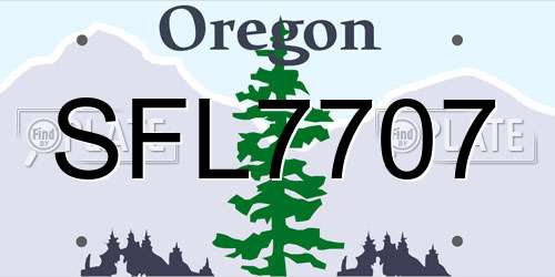 SFL7707 Oregon License Plate