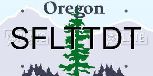 SFLTTDT Oregon License Plate