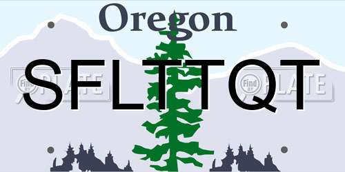SFLTTQT Oregon License Plate
