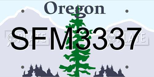 SFM3337 Oregon License Plate