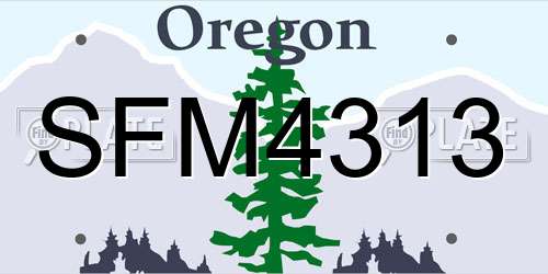 SFM4313 Oregon License Plate