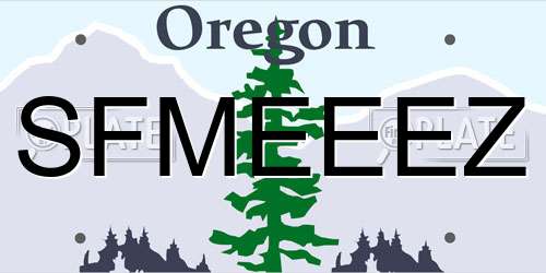 SFMEEEZ Oregon License Plate
