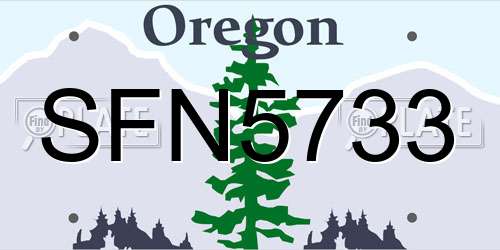 SFN5733 Oregon License Plate