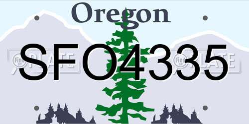 SFO4335 Oregon License Plate