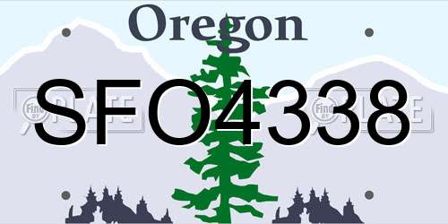 SFO4338 Oregon License Plate