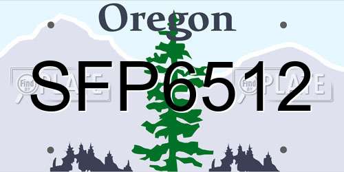 SFP6512 Oregon License Plate
