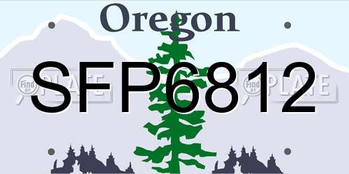 SFP6812 Oregon License Plate