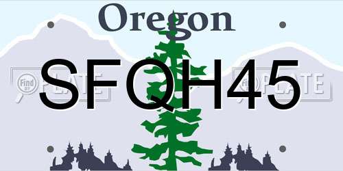 SFQH45 Oregon License Plate