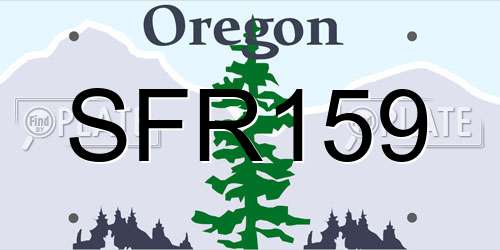 SFR159 Oregon License Plate
