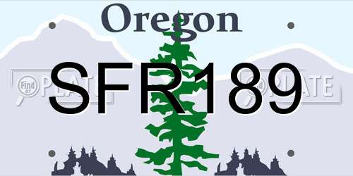 SFR189 Oregon License Plate