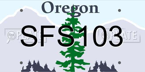 SFS103 Oregon License Plate