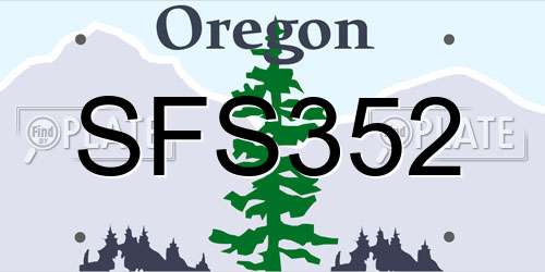SFS352 Oregon License Plate