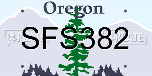SFS382 Oregon License Plate