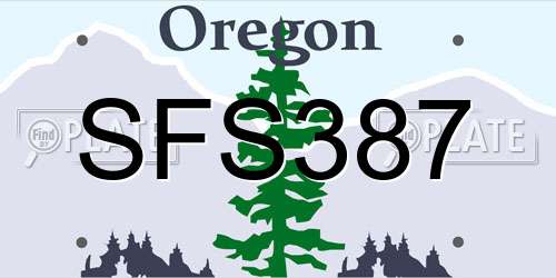 SFS387 Oregon License Plate