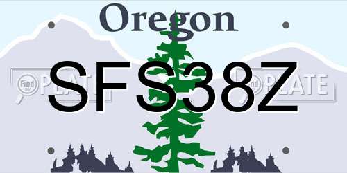 SFS38Z Oregon License Plate