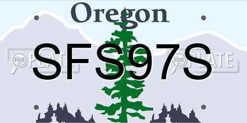 SFS97S Oregon License Plate