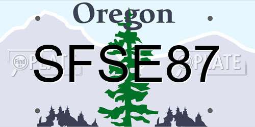 SFSE87 Oregon License Plate
