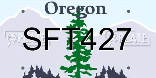 SFT427 Oregon License Plate