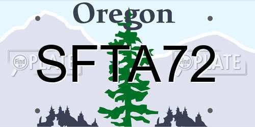 SFTA72 Oregon License Plate