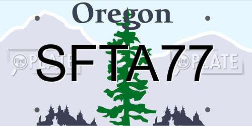 SFTA77 Oregon License Plate