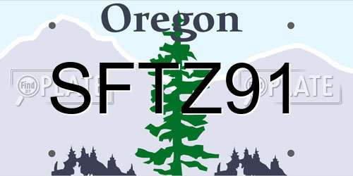 SFTZ91 Oregon License Plate