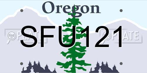 SFU121 Oregon License Plate