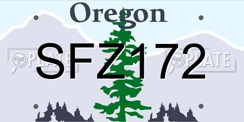 SFZ172 Oregon License Plate