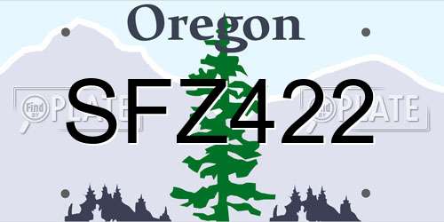 SFZ422 Oregon License Plate
