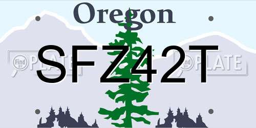 SFZ42T Oregon License Plate