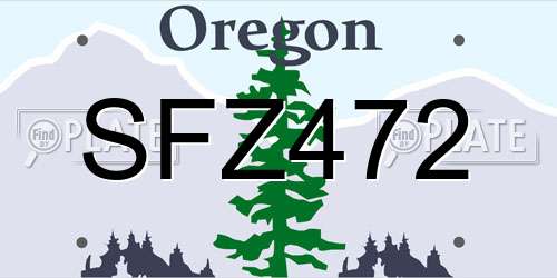 SFZ472 Oregon License Plate