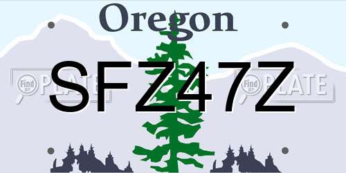 SFZ47Z Oregon License Plate
