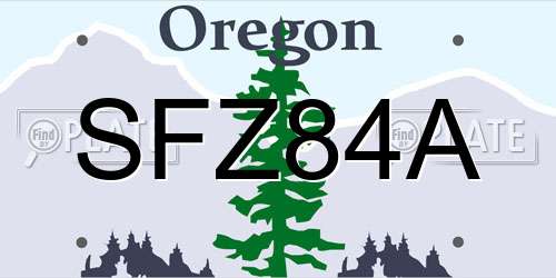 SFZ84A Oregon License Plate