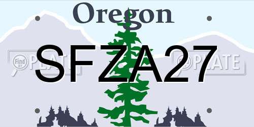 SFZA27 Oregon License Plate