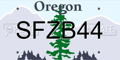 SFZB44 Oregon License Plate