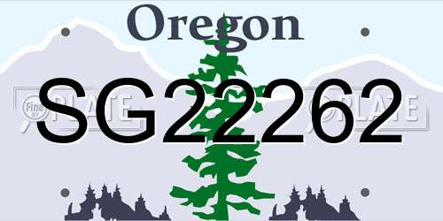 SG22262 Oregon License Plate