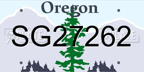SG27262 Oregon License Plate