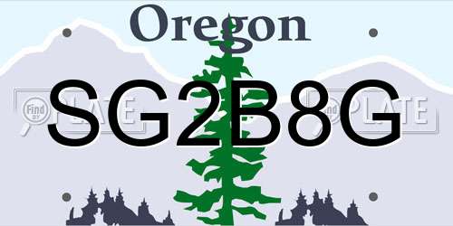SG2B8G Oregon License Plate