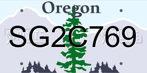 SG2C769 Oregon License Plate