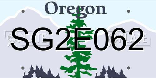 SG2E062 Oregon License Plate