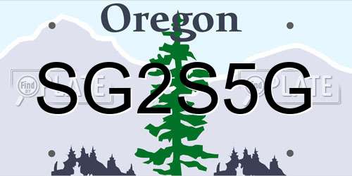 SG2S5G Oregon License Plate