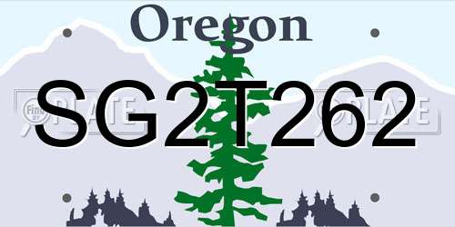 SG2T262 Oregon License Plate